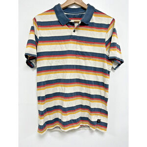 Roark Mens Multicolor Striped Cotton Short Sleeve Polo Shirt Size Small A001966